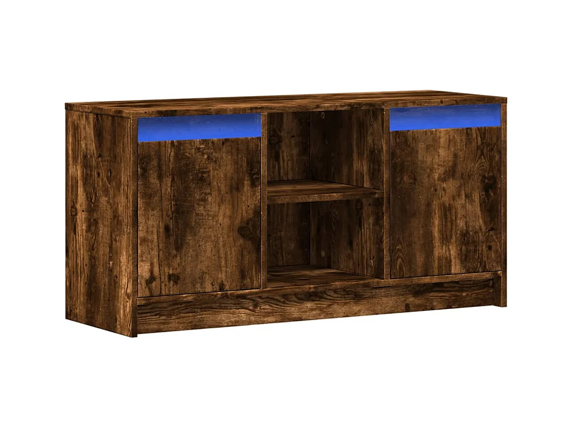 Mueble de TV | Mueble de salón LED madera ingeniería roble ahumado 100x34x50 cm