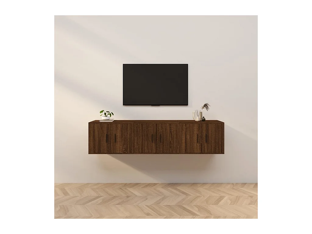 Meubles TV | Bancs TV | Armoires TV muraux 3 pcs chêne marron 57x34,5x40 cm