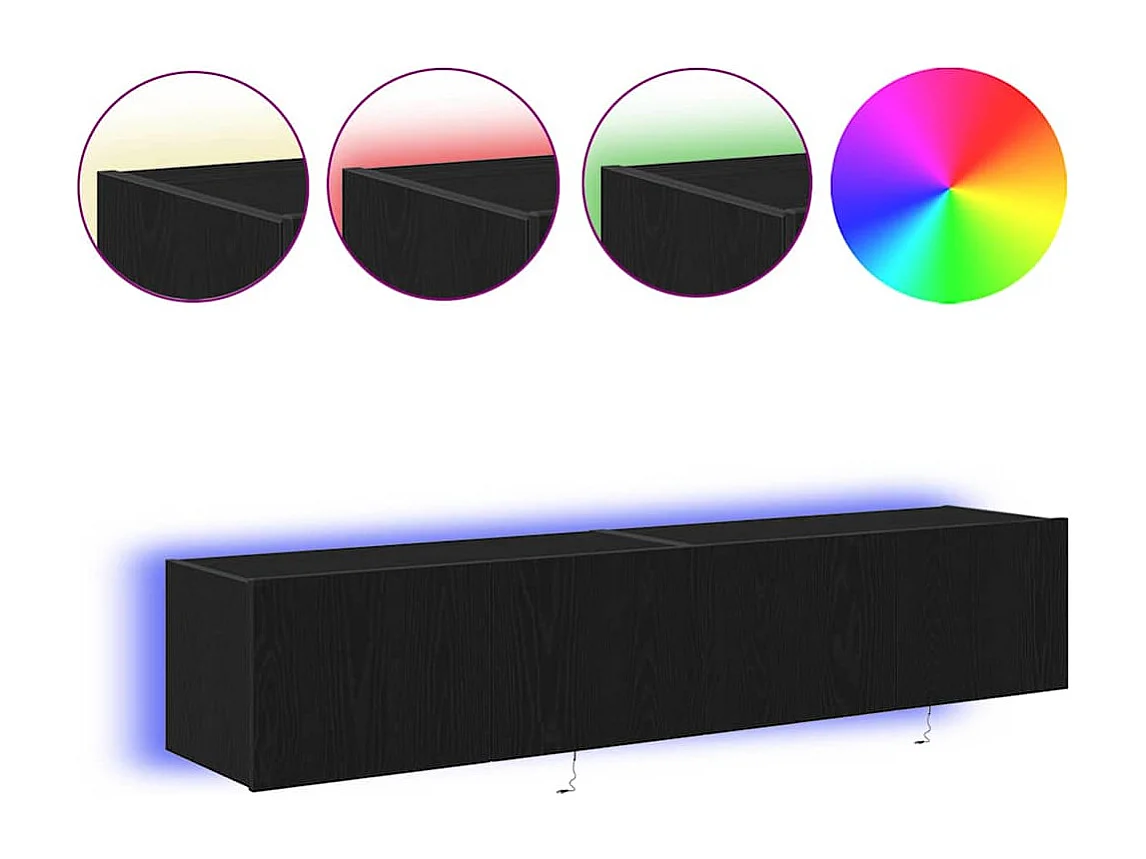 Mueble de TV | Mueble de salón Montado en la Pared Roble negro 80 x 35 x 31 cm