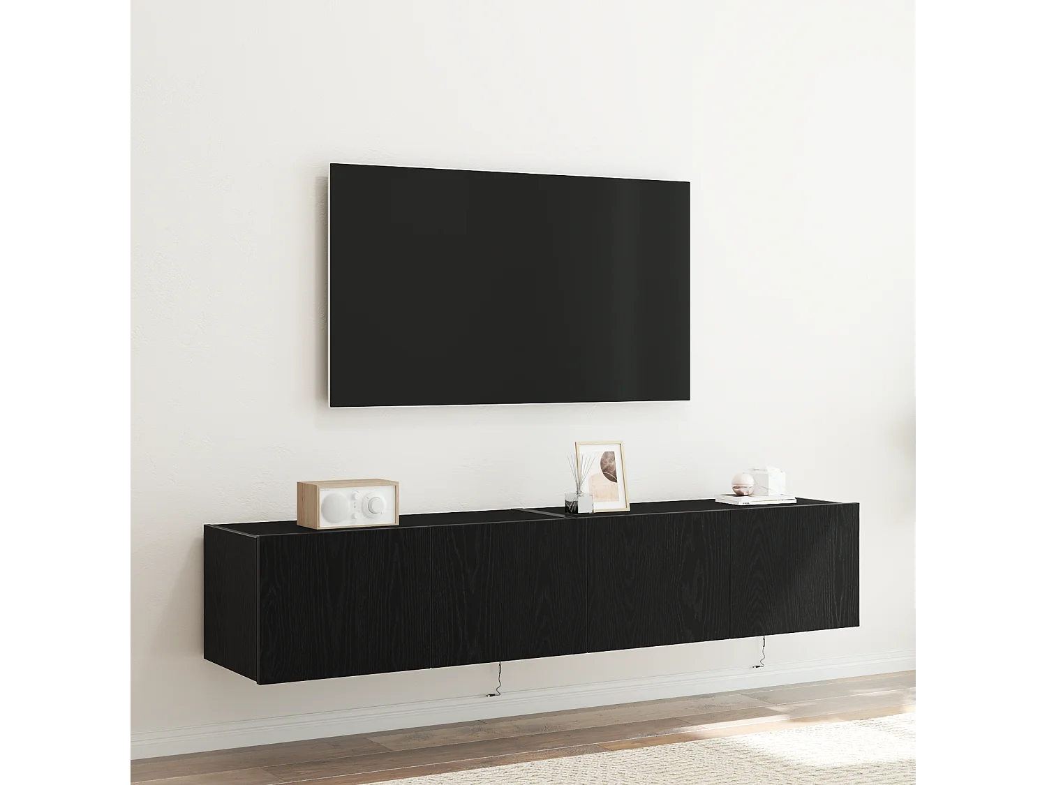 Tv-wandmeubels | Tv-Banken | TV-kasten 2 st met LED 80x35x31 cm zwart eikenkleurig