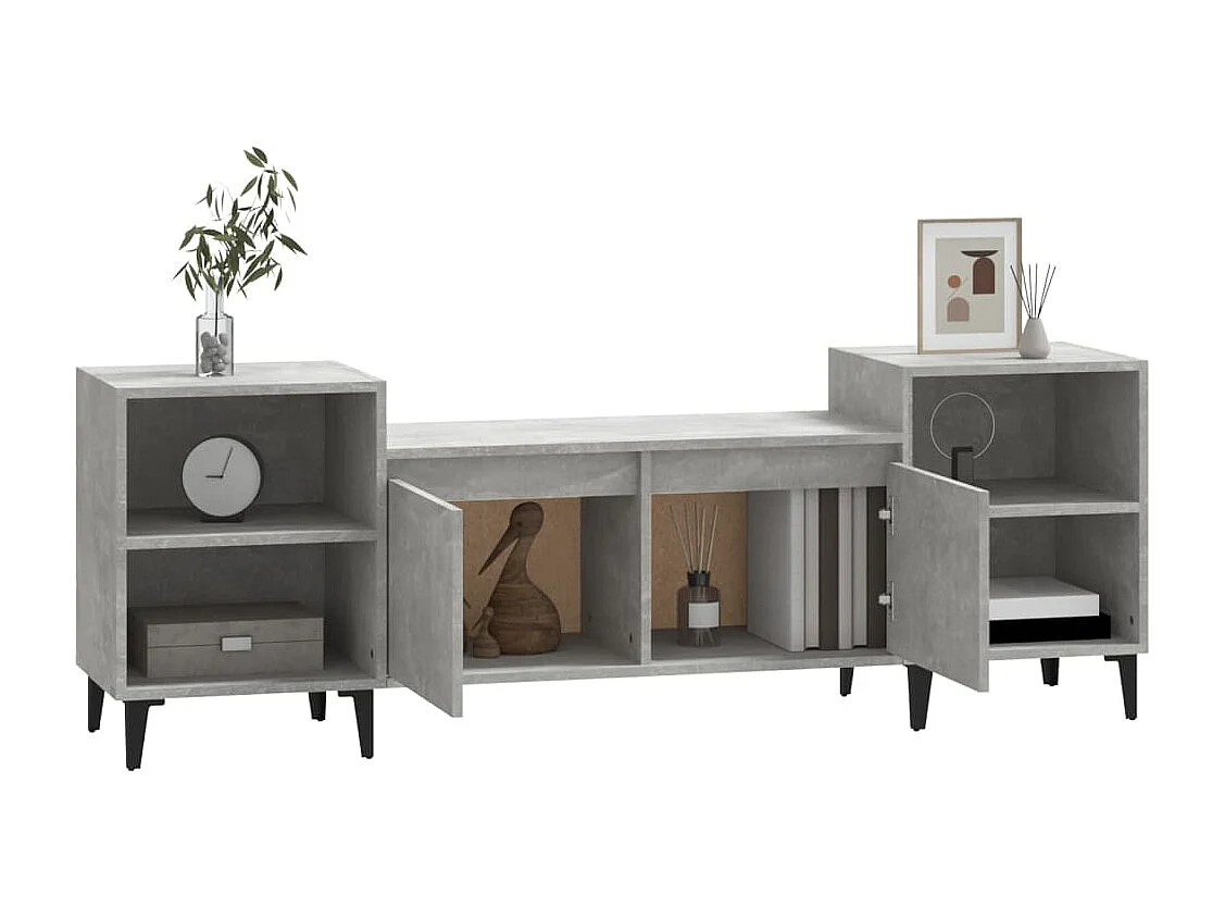 Meuble TV | Banc TV | Armoire TV Gris béton 160x35x55 cm Bois d'ingénierie