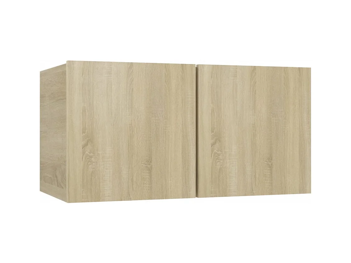 Set de muebles salón TV | Gabinetes de TV |  Muebles de salón 7 pzas madera ingeniería roble Sonoma