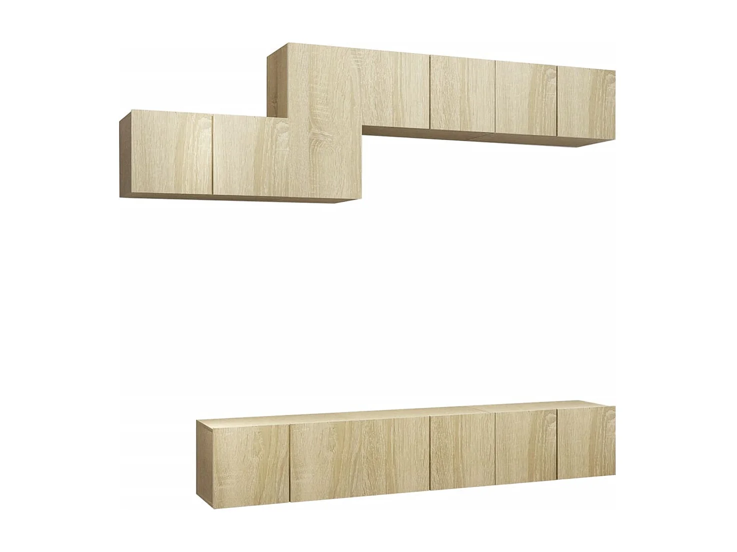 Set de muebles salón TV | Gabinetes de TV |  Muebles de salón 7 pzas madera ingeniería roble Sonoma