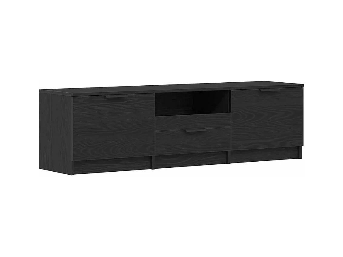 Gabinete de TV | Mueble de TV | Mueble de salón Negro 140 x 35 x 40 cm Madera contrachapada