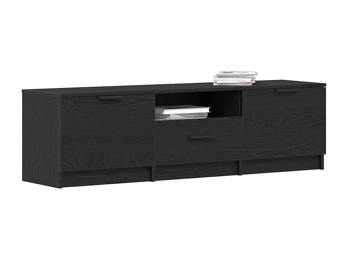 Gabinete de TV | Mueble de TV | Mueble de salón Negro 140 x 35 x 40 cm Madera contrachapada
