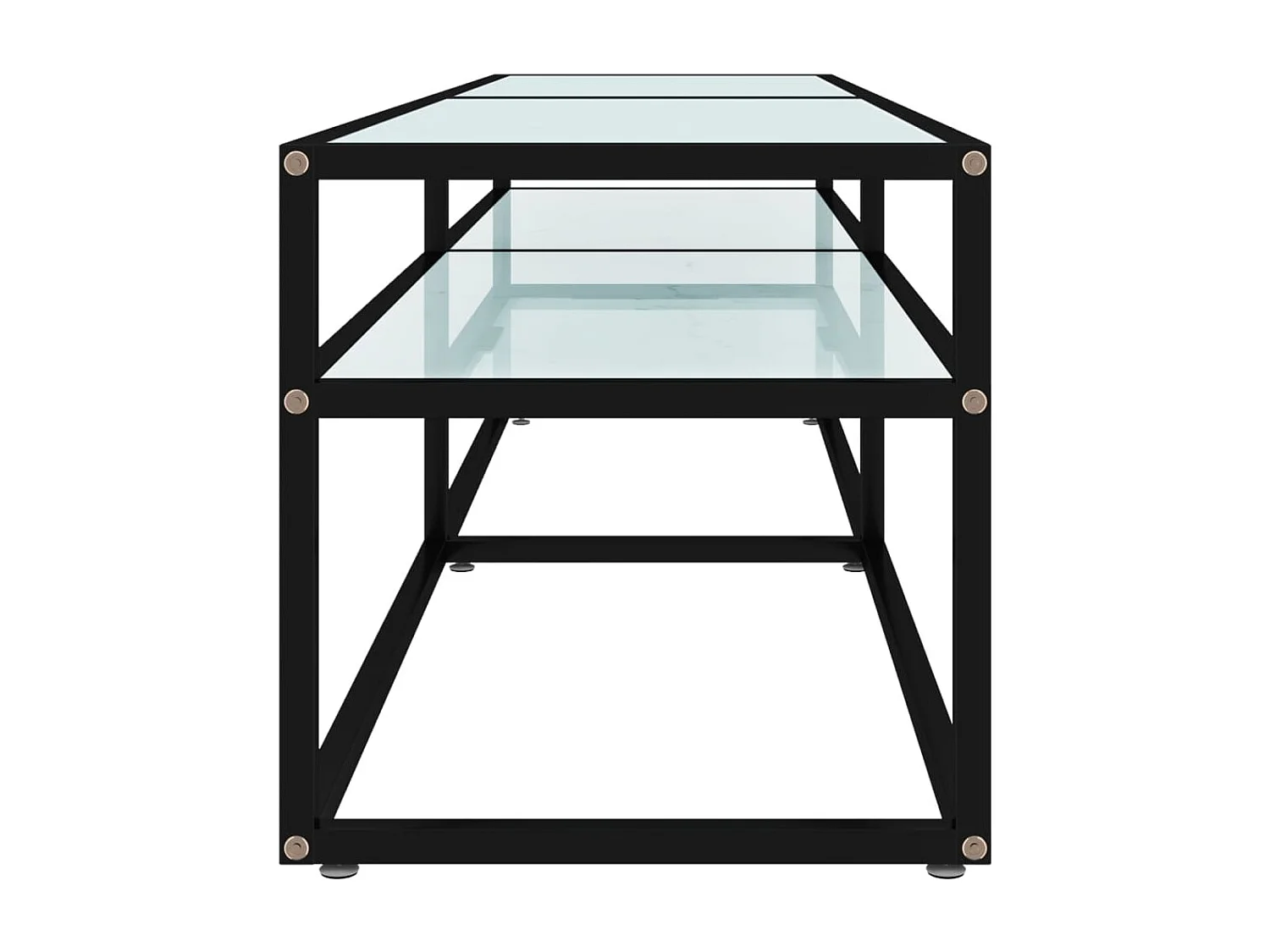 Mueble de TV | Mueble de salón vidrio templado color mármol blanco 160x40x40,5 cm