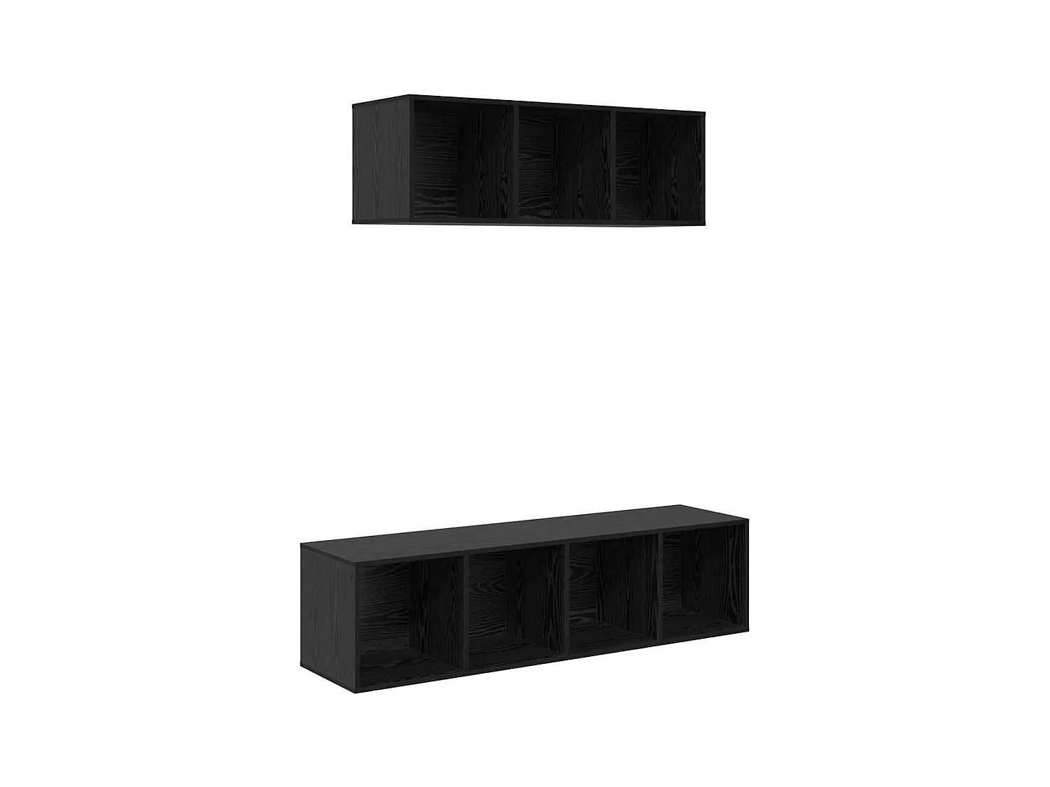 Juego de muebles de TV | Gabinete de TV | Mueble de salón 2 pcs Roble negro Madera contrachapada