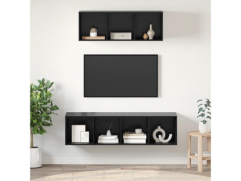 Ensemble de meubles TV | Bancs TV | Armoires TV 2 pcs Chêne noir 37 x 37 x 142.5 cm