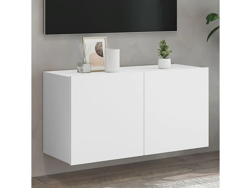 Meuble TV | Banc TV | Armoire TV mural blanc 80x30x41 cm
