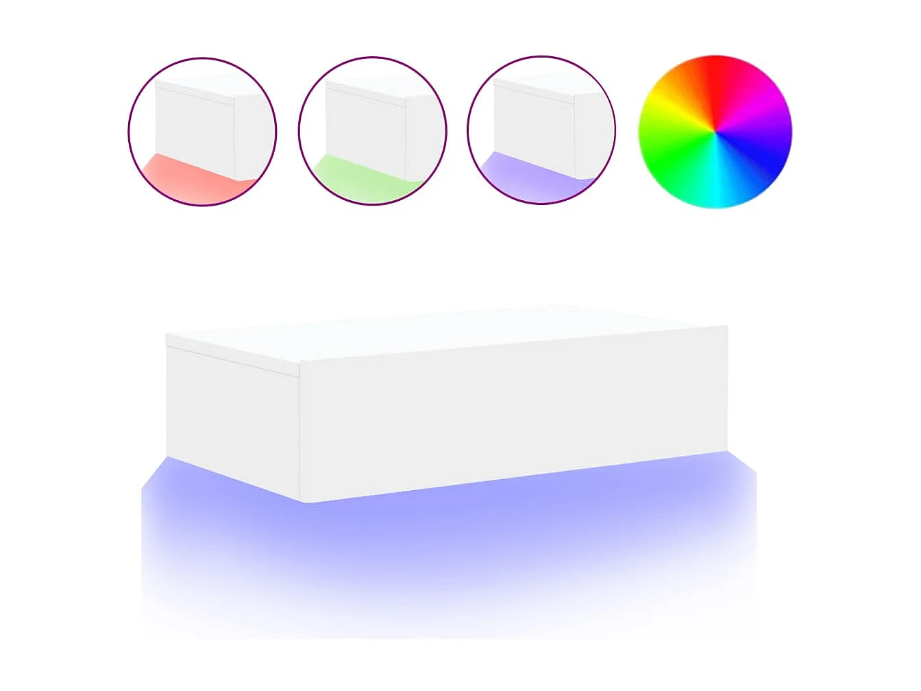 Mueble para TV  | Gabinete de TV |  Mueble de salón con luces LED blanco 60x35x15,5 cm