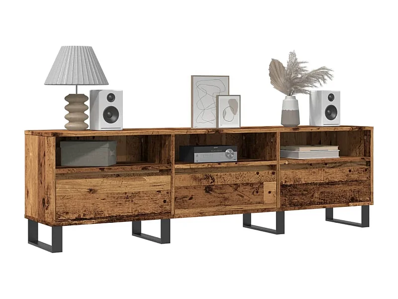 Tv-meubel | Tv-Bank | TV-kast150x30x44,5 cm bewerkt hout oud houtkleurig