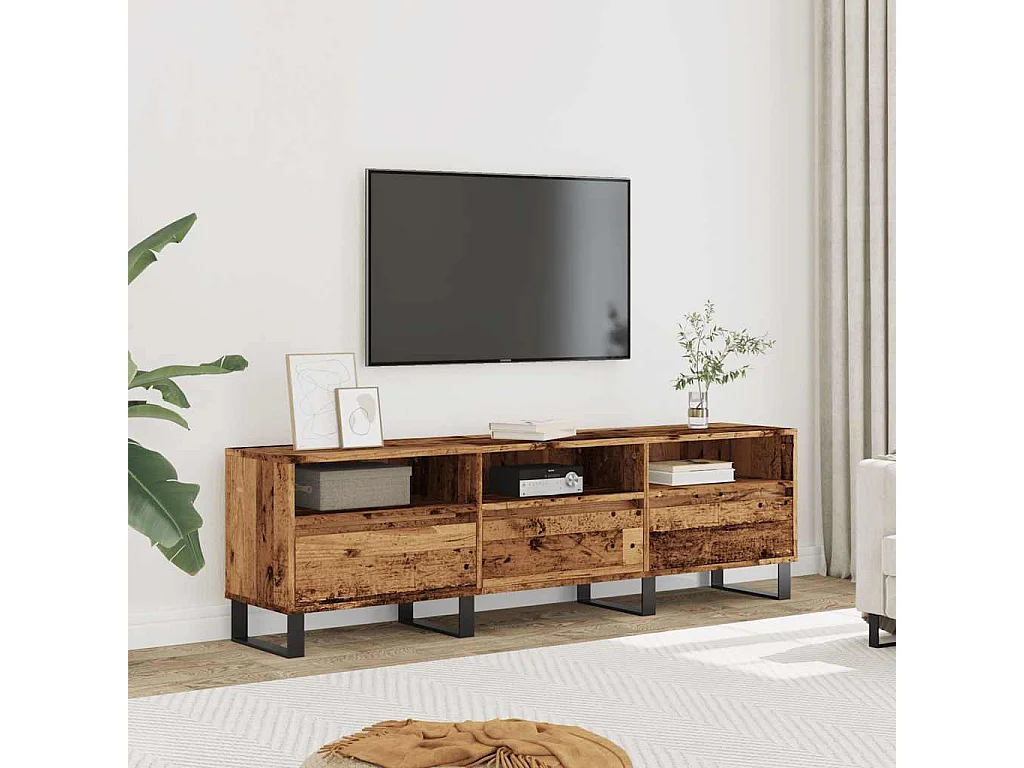 Meuble TV | Banc TV | Armoire TV vieux bois 150x30x44,5 cm bois d'ingénierie