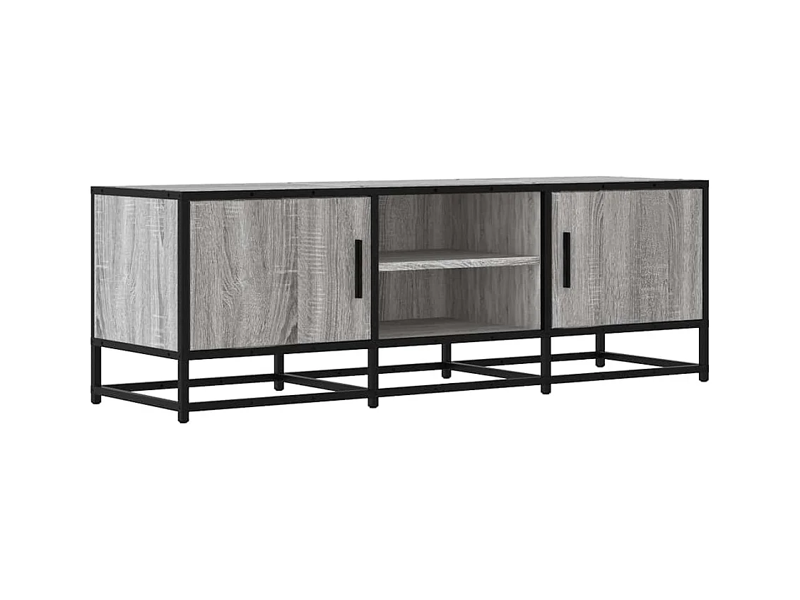 Tv-meubel | Tv-Bank | TV-kast120x35x41 cm bewerkt hout metaal grijs sonoma eiken