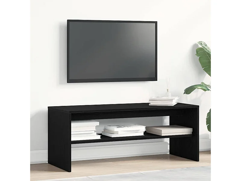 Mueble para TV  | Gabinete de TV |  Mueble de salón madera contrachapada roble negro100x40x40 cm