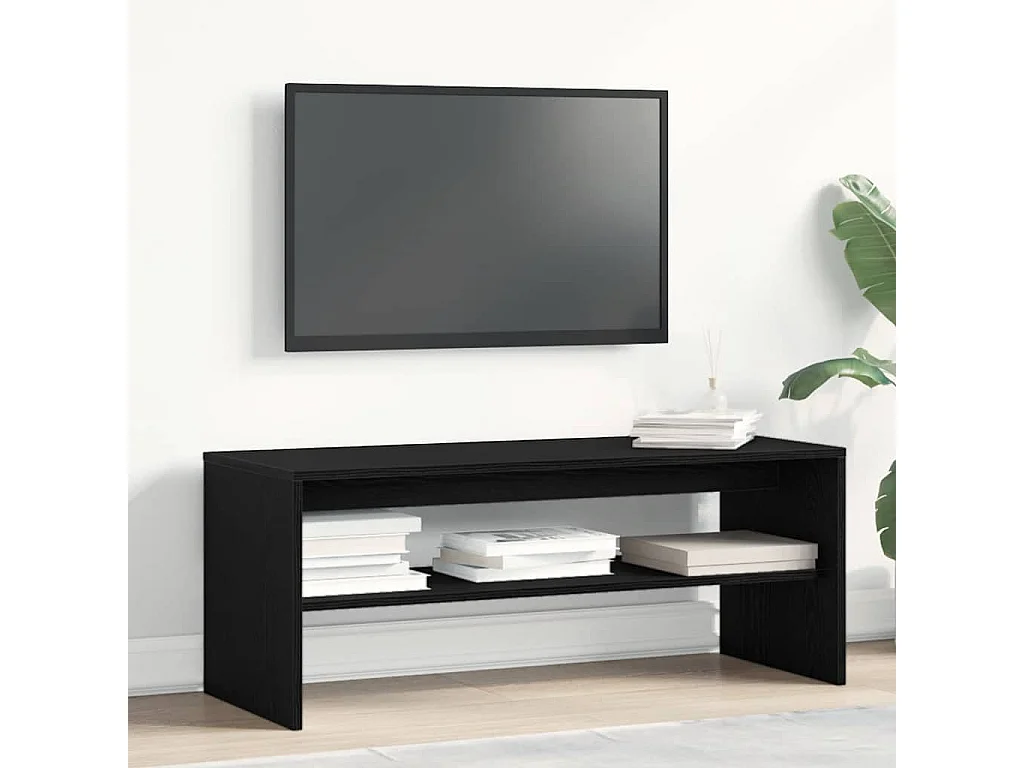Mueble para TV  | Gabinete de TV |  Mueble de salón madera contrachapada roble negro100x40x40 cm