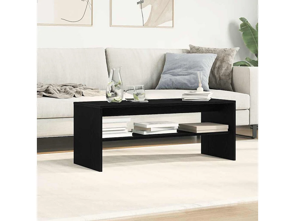 Mueble para TV  | Gabinete de TV |  Mueble de salón madera contrachapada roble negro100x40x40 cm