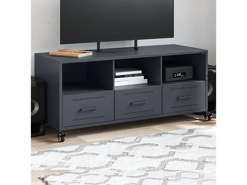 Mueble de TV | Mueble de salón acero gris antracita 100,5x39x43,5 cm