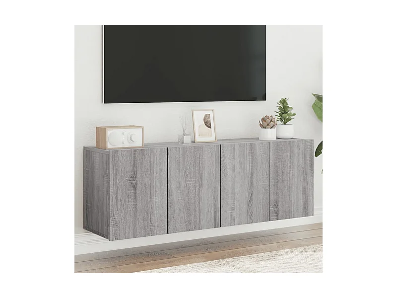 muebles para TV  | Gabinetes de TV |  Muebles de salón de pared 2 unidades gris Sonoma 60x30x41 cm