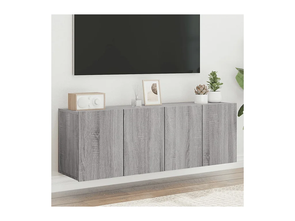 muebles para TV  | Gabinetes de TV |  Muebles de salón de pared 2 unidades gris Sonoma 60x30x41 cm