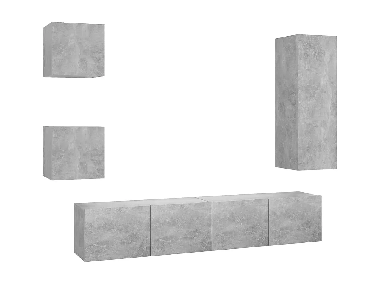 Set muebles de salón TV | Gabinetes de TV |  Muebles de TV 5 pzas madera ingeniería gris hormigón