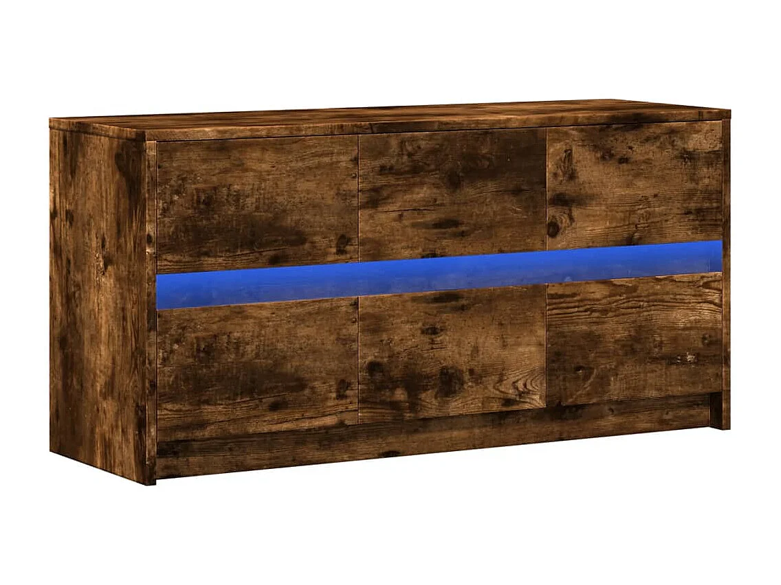 Mueble de TV | Mueble de salón LED madera ingeniería roble ahumado 100x34x50 cm