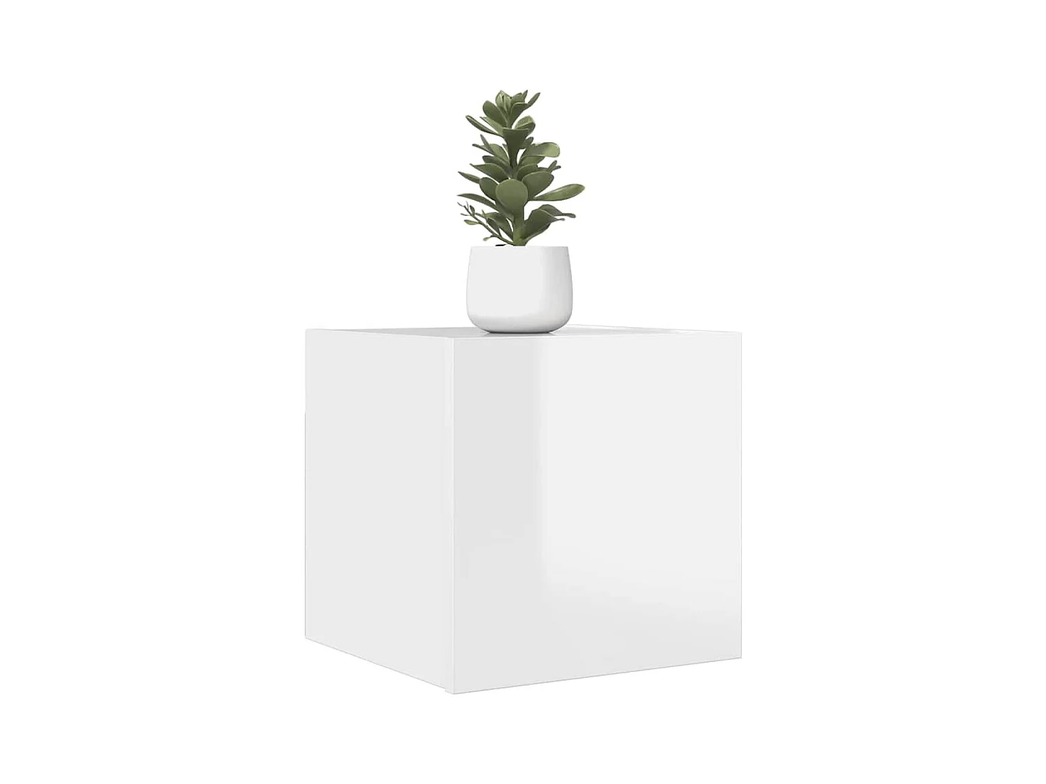 Muebles de salón | Gabinetes de TV |  Muebles de TV de pared blanco brillo 30,5x30x30 cm