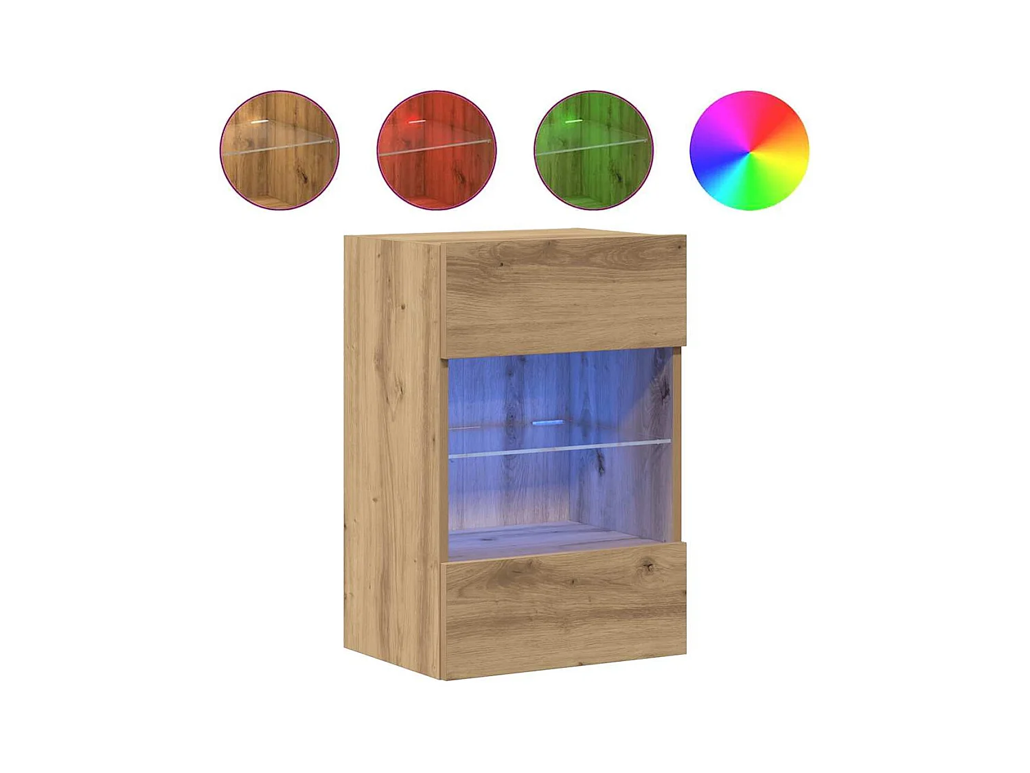 Mueble TV | Armarios de pared con luces LED para TV 2 uds roble artisian 40x30x60,5cm