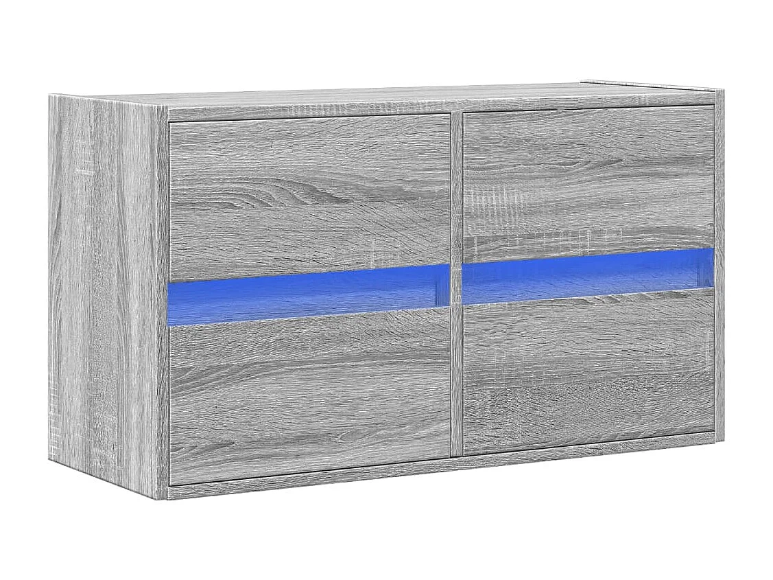 Tv-wandmeubel | TV-kast | Tv-Bank met LED 80x31x45 cm grijs sonoma eikenkleurig