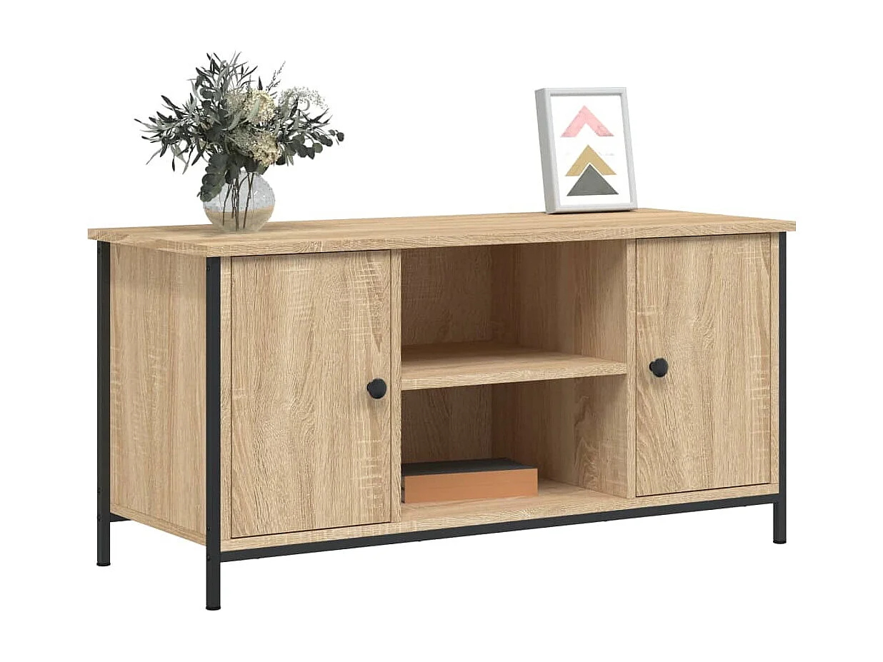 Mueble para TV  | Gabinete de TV |  Mueble de salón madera contrachapada roble Sonoma 100x40x50 cm
