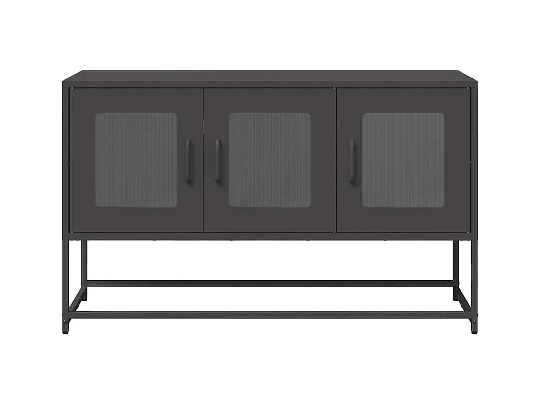 Mueble para TV  | Gabinete de TV |  Mueble de salón acero laminado en frío negro 100,5x39x60,5 cm