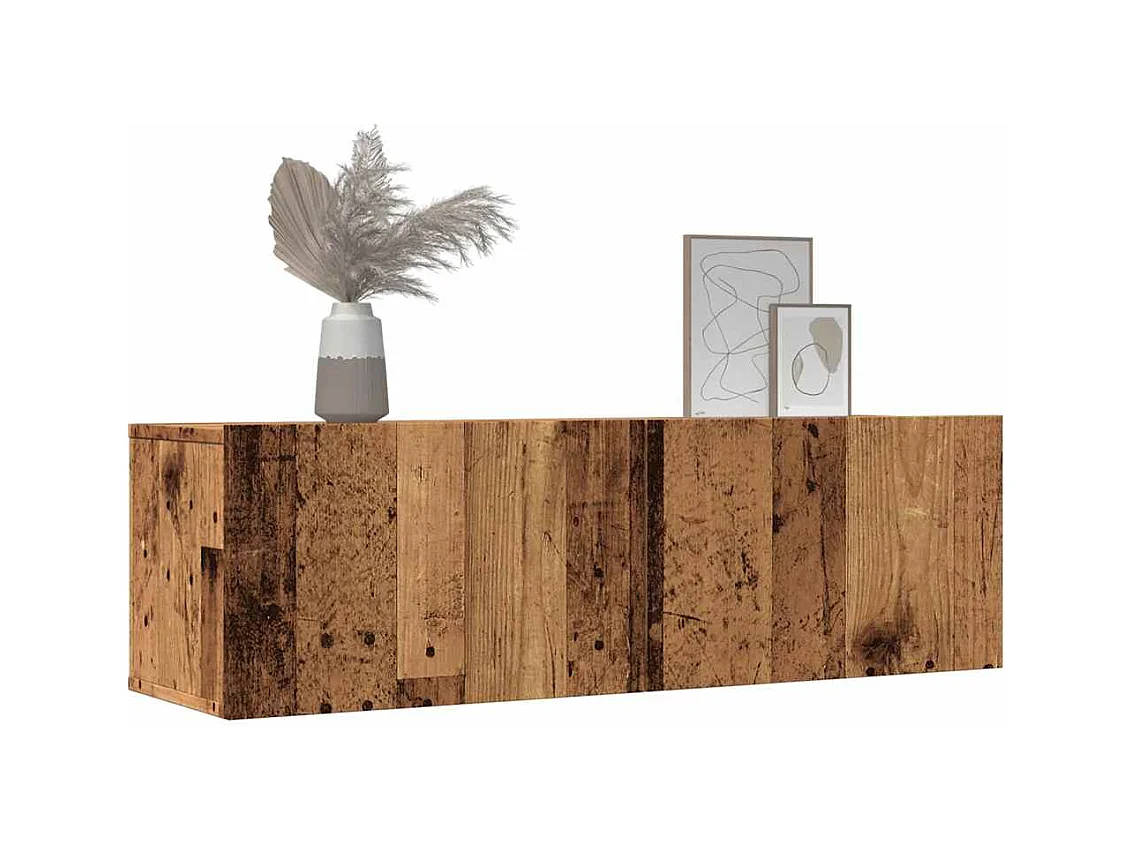 muebles para TV  | Gabinetes de TV |  Muebles de salón de pared 2 uds madera envejecida 100x30x30 cm