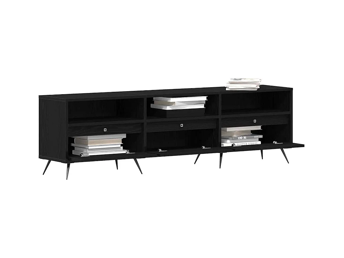 Gabinete de TV | Mueble de TV | Mueble de salón Roble negro 150 x 30 x 44.5 cm