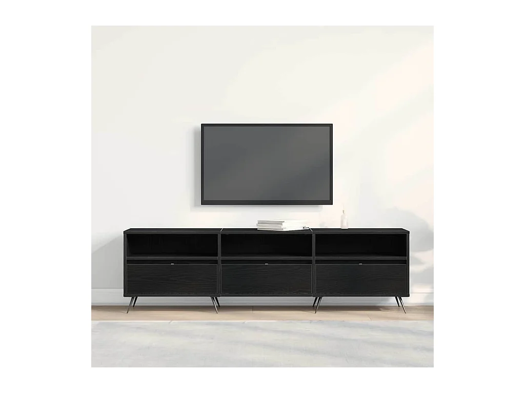Gabinete de TV | Mueble de TV | Mueble de salón Roble negro 150 x 30 x 44.5 cm