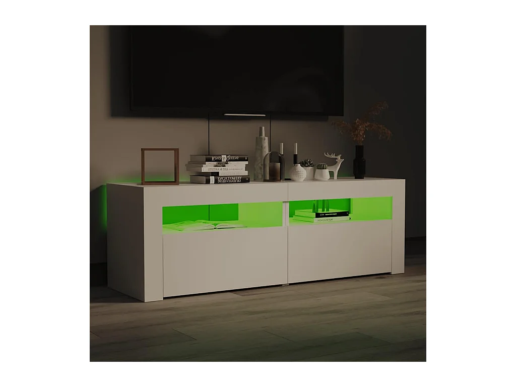 Mueble para TV  | Gabinete de TV |  Mueble de salón con luces LED blanco 120x35x40 cm