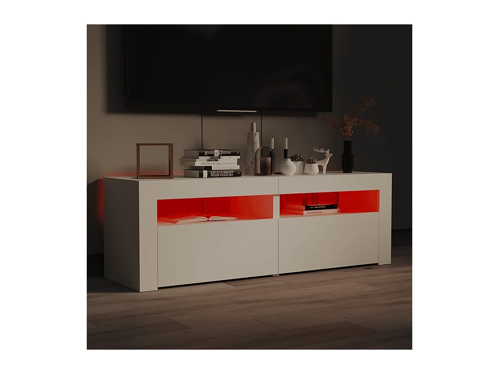 Mueble para TV  | Gabinete de TV |  Mueble de salón con luces LED blanco 120x35x40 cm