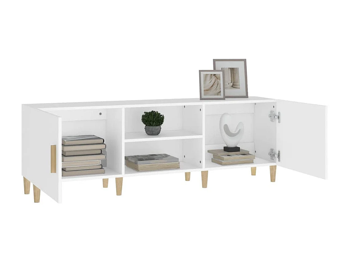 Meuble TV | Banc TV | Armoire TV Blanc 150x30x50 cm Bois d'ingénierie