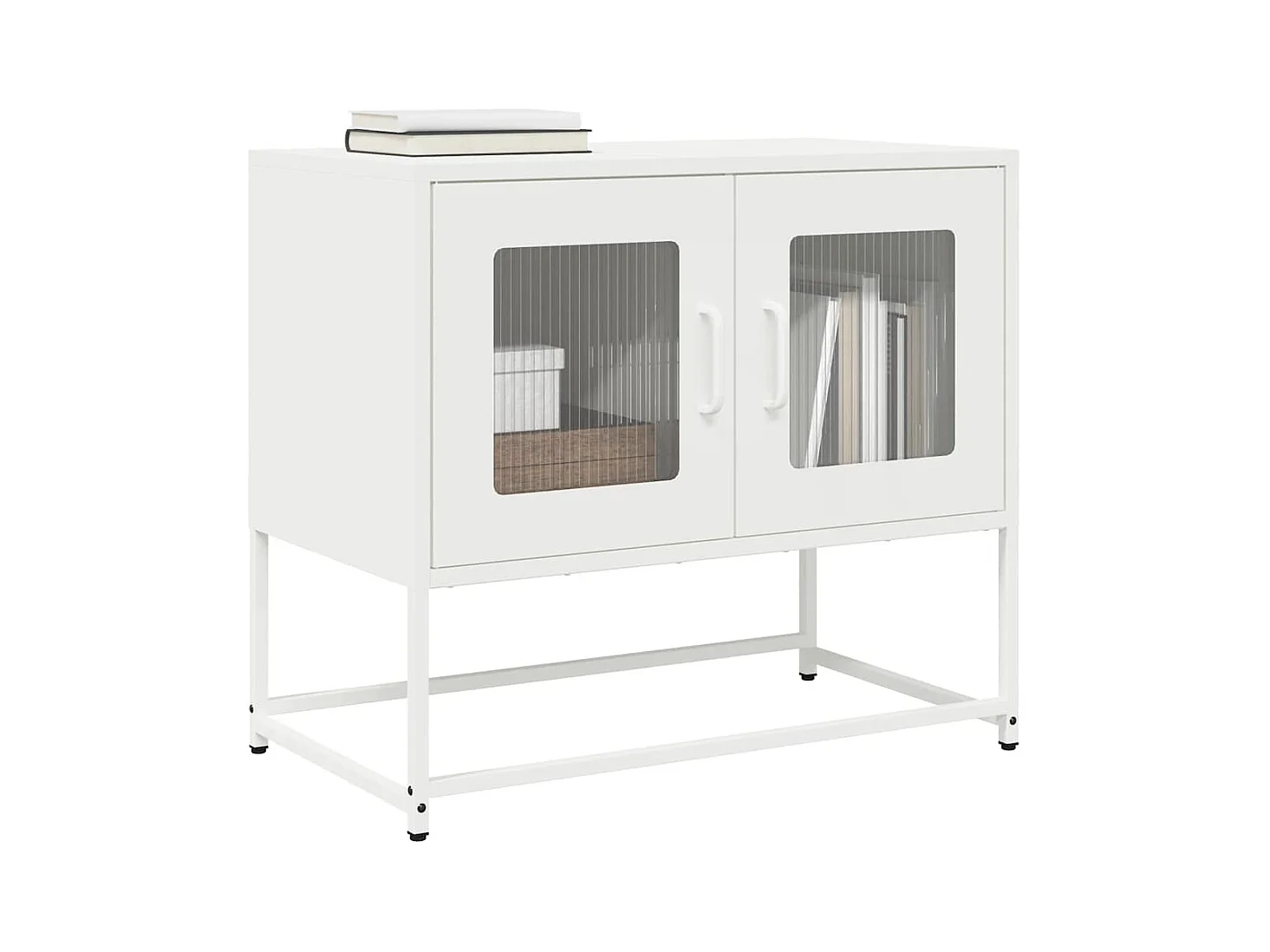 Mueble para TV  | Gabinete de TV |  Mueble de salón acero laminado en frío blanco 68x39x60,5 cm