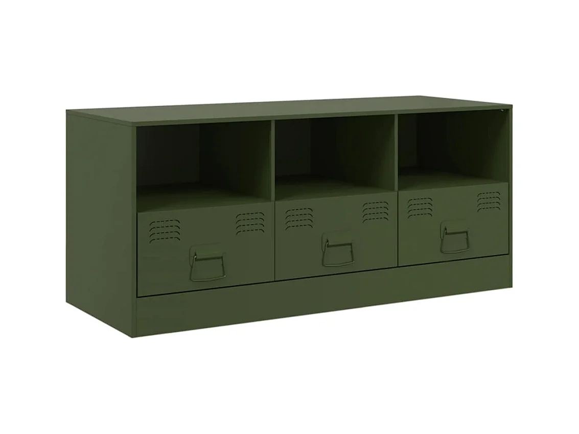 Mueble de TV | Mueble de salón de acero verde oliva 99x39x44 cm