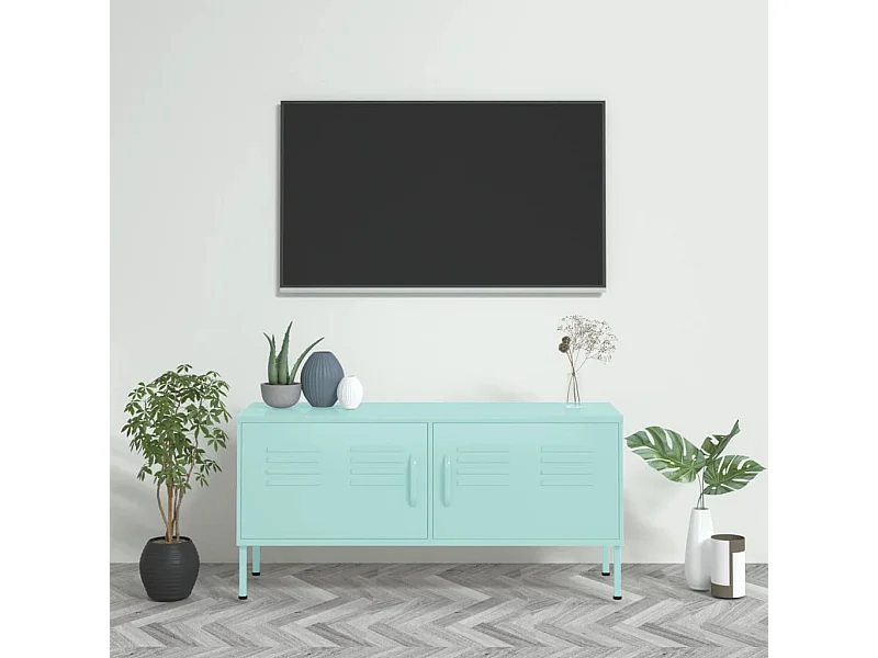 Mueble para TV  | Gabinete de TV |  Mueble de salón de acero verde menta 105x35x50 cm