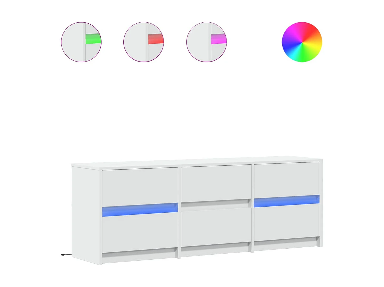 Meuble TV | Banc TV | Armoire TV avec LED blanc 140x34x50 cm bois d'ingénierie