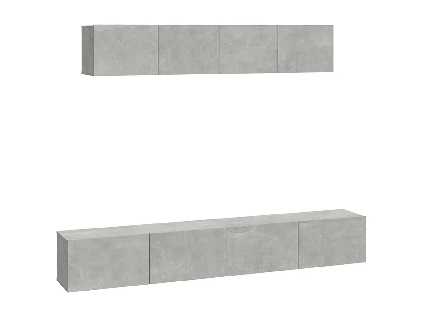 Ensemble de meubles TV | Bancs TV | Armoires TV 4 pcs Gris béton Bois d'ingénierie