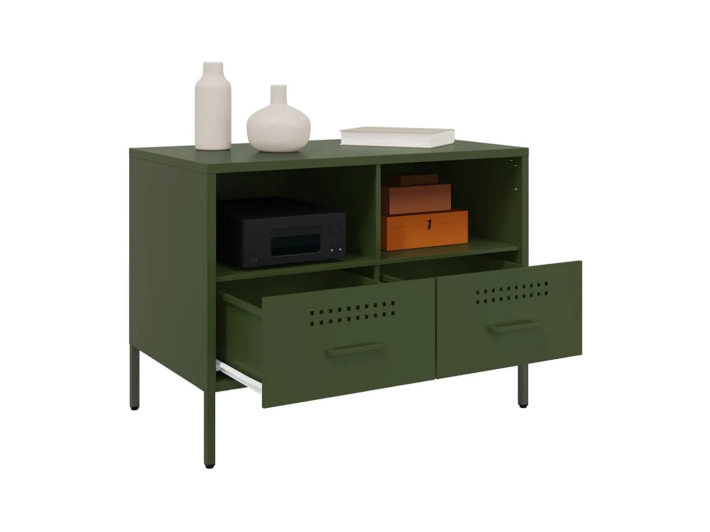 Mueble para TV  | Gabinete de TV |  Mueble de salón acero verde oliva 68x39x50,5 cm