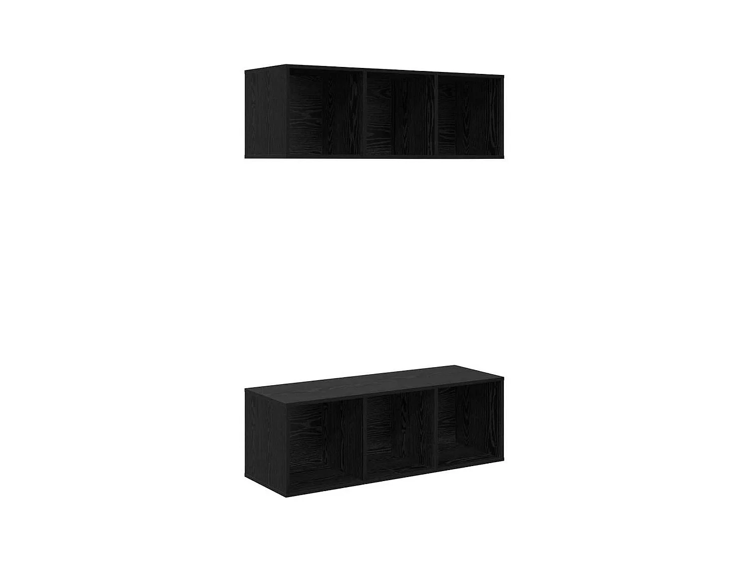 Gabinetes para TV | Muebles TV | Muebles de salón Montados en la Pared 2 pcs Roble negro