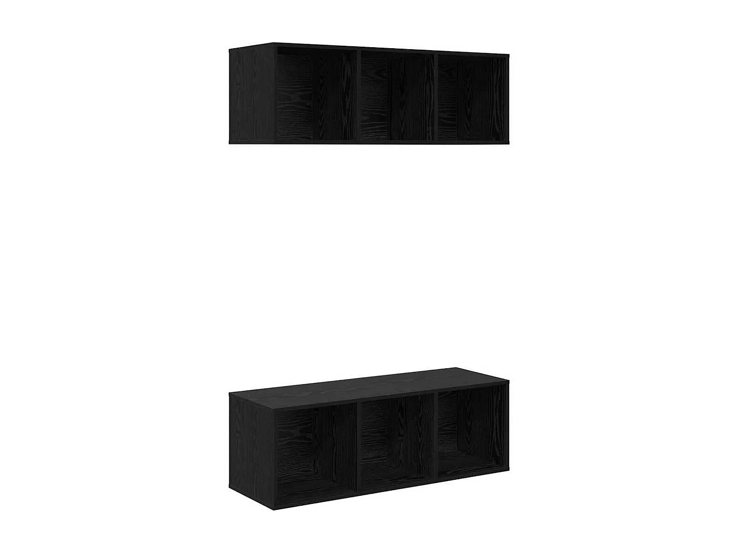 Gabinetes para TV | Muebles TV | Muebles de salón Montados en la Pared 2 pcs Roble negro