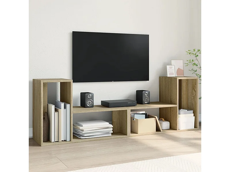 Muebles de TV | Gabinetes de TV |  Muebles de salón 2 uds madera ingeniería roble Sonoma 75x30x50 cm