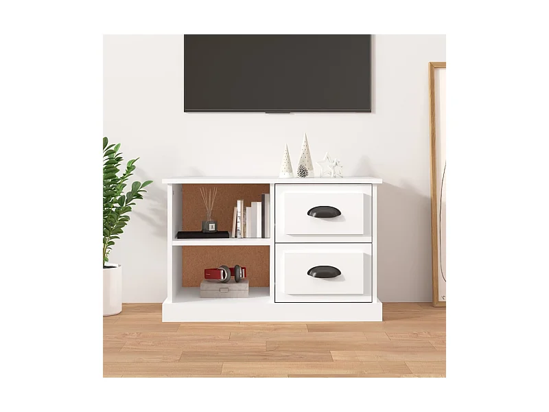 Mueble para TV  | Gabinete de TV |  Mueble de salón madera contrachapada blanco 73x35,5x47,5 cm