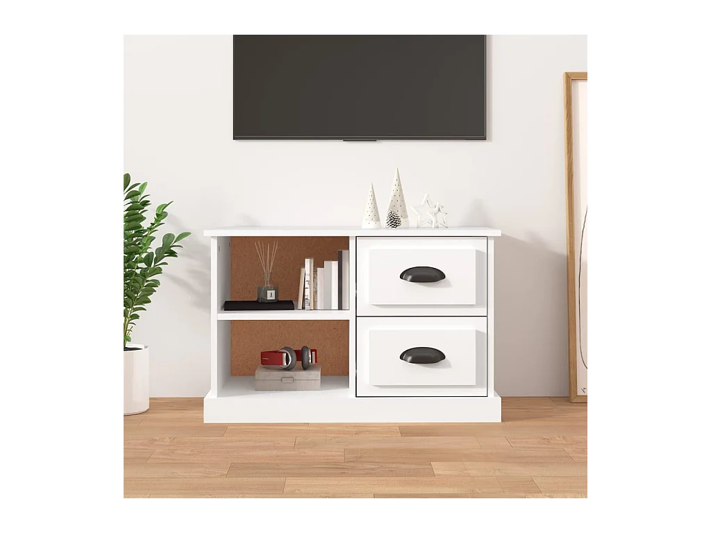 Mueble para TV  | Gabinete de TV |  Mueble de salón madera contrachapada blanco 73x35,5x47,5 cm