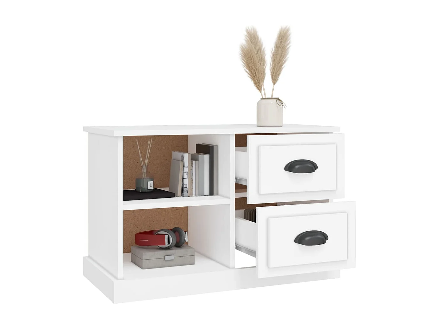 Mueble para TV  | Gabinete de TV |  Mueble de salón madera contrachapada blanco 73x35,5x47,5 cm