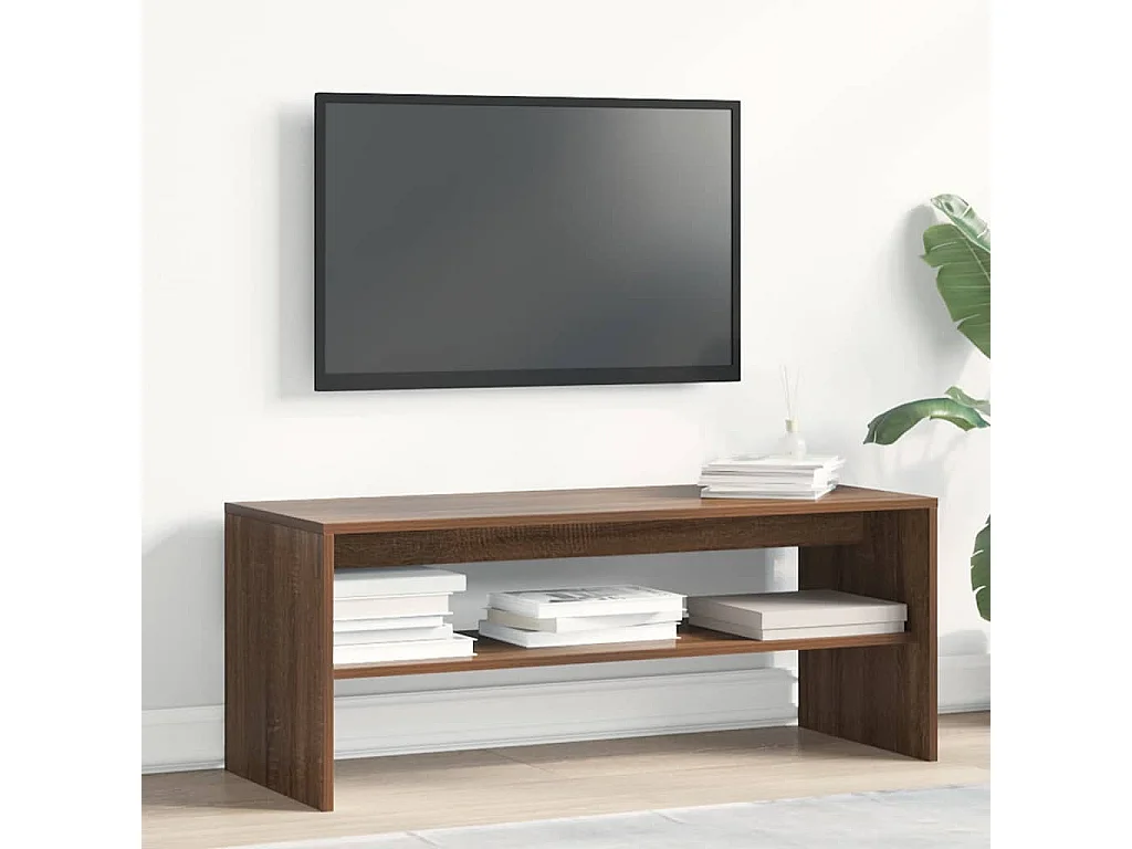 Mueble de TV | Mueble de salón madera contrachapada roble marrón 100x40x40 cm