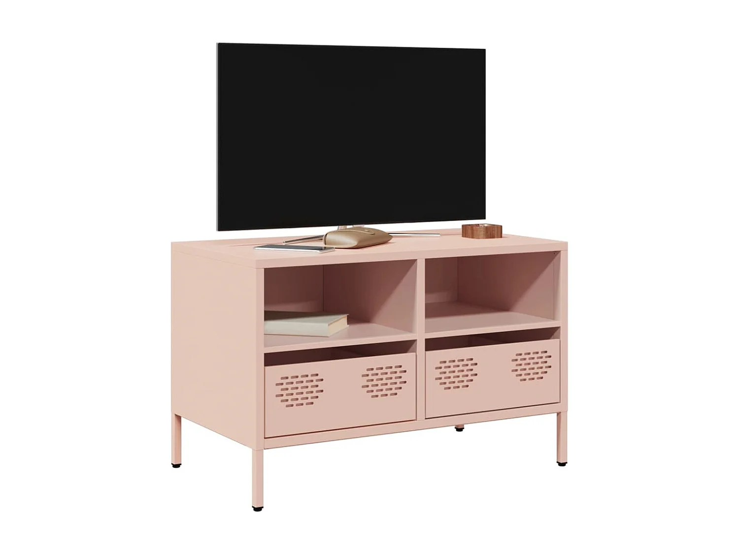 Meuble TV | Banc TV | Armoire TV rose 68x39x43,5 cm acier laminé à froid